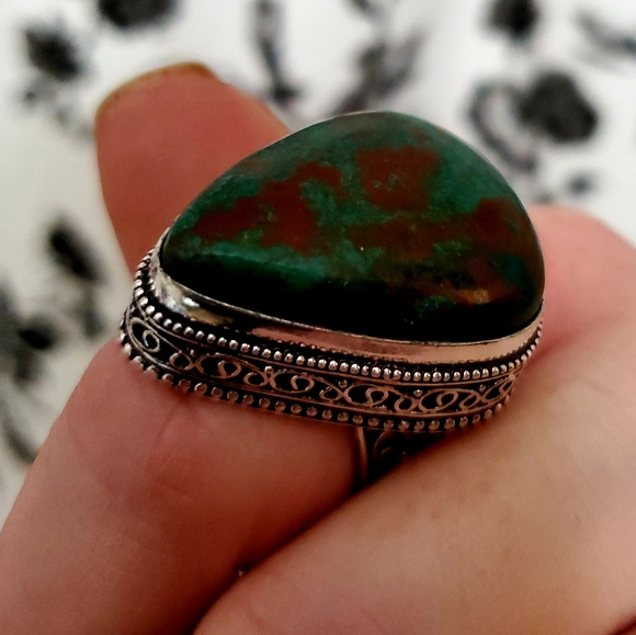 New Huge Bloodstone 925 Silver Ring. - Picture 6 of 8